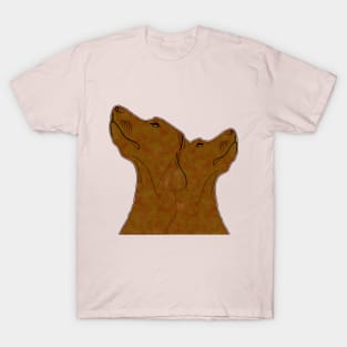 The 2 brown dogs drawing art. T-Shirt